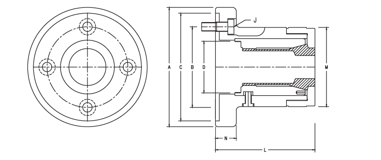 CPC токарный цанговый токарный патрон (Цанга DIN6343) на зажим / на разжим