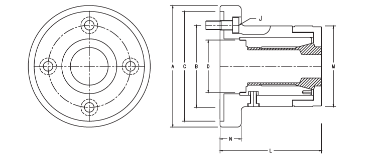 CPC, CPD, CPB Токарный цанговый токарный патрон JATO для цанг CPC-44, 5C, 16C